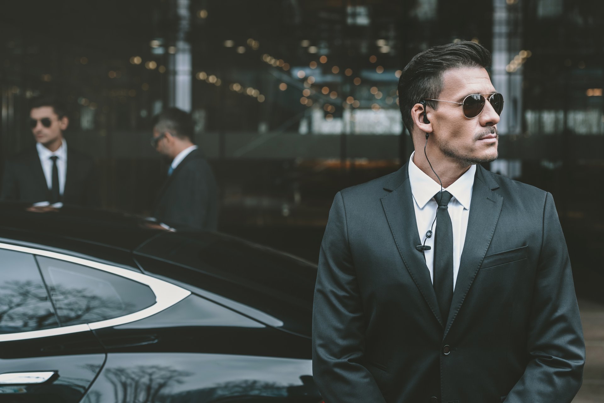 Professional bodyguard providing executive protection